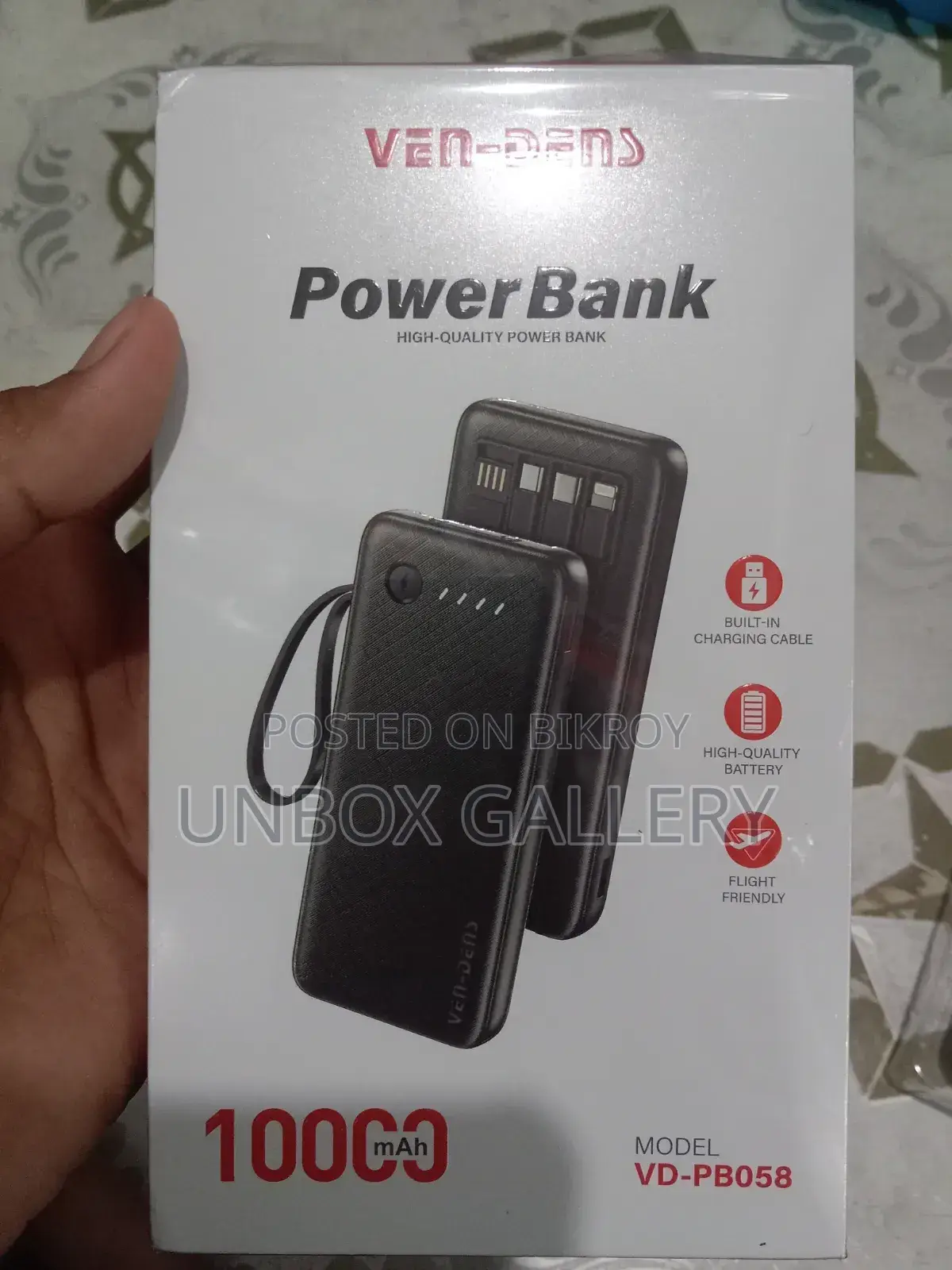 Ven Dens Vd-Pb058 10000mah Power Bank Black
