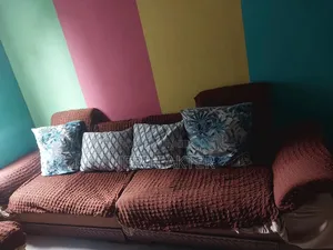 5 Seater Wooden Sofa Set With Corner