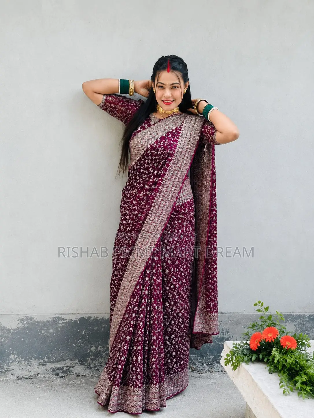 Jimichu Organdy Saree