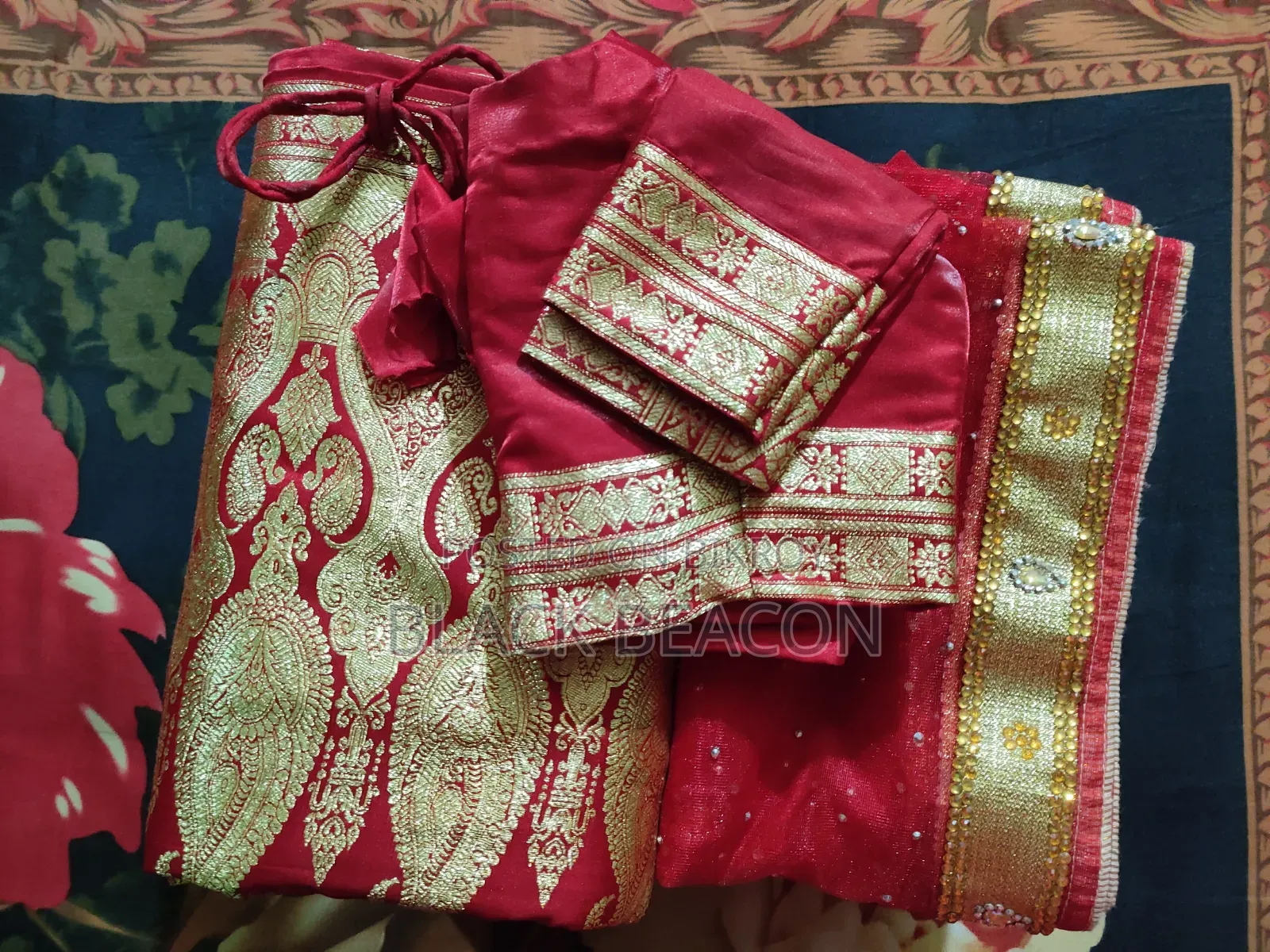 Katan Banarasi Saree with Blouse and Orna