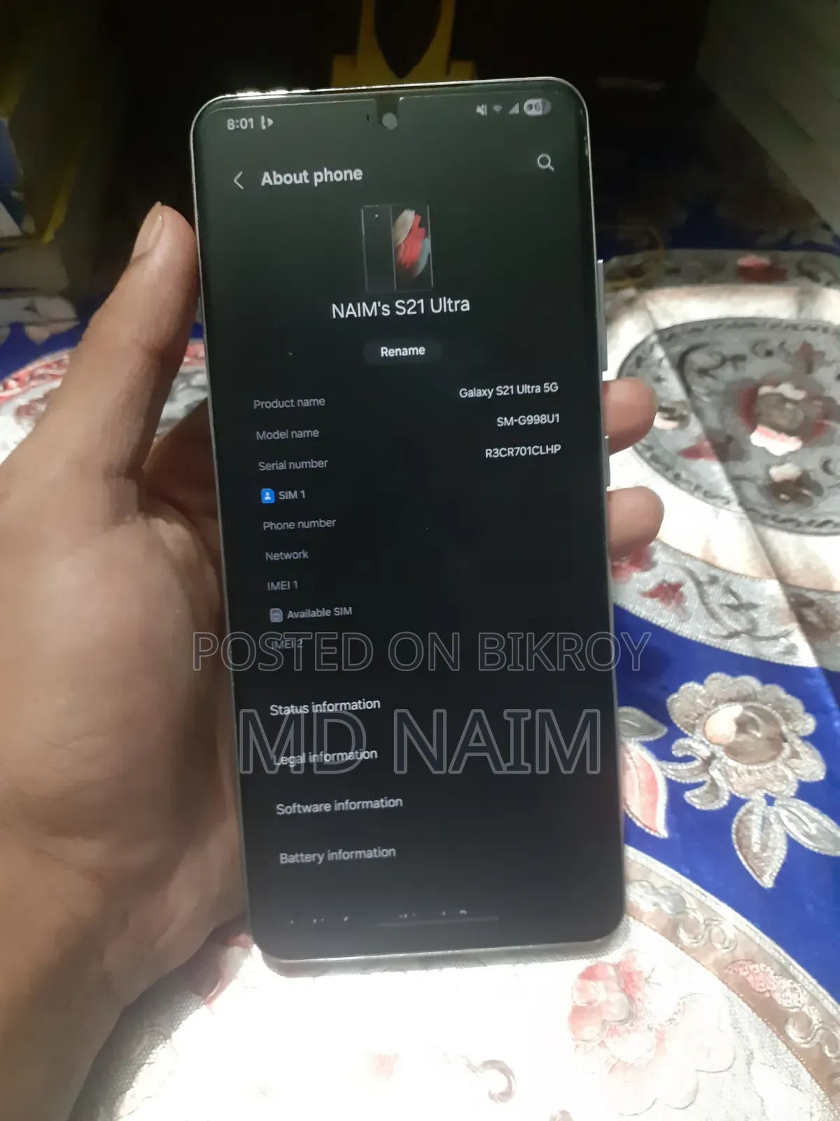Samsung Galaxy S21 Ultra 5G 128 GB White