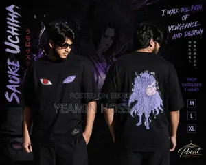 Naruto Shippuden Sasuke Uchiha Oversized Drop Shoulder T-Shirt