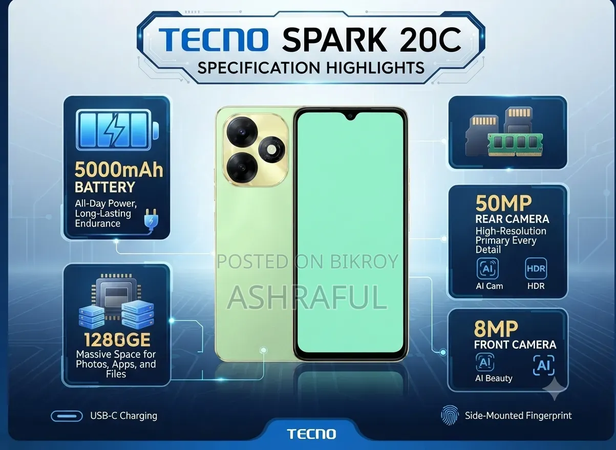 New Tecno Spark 20C 128 GB Green