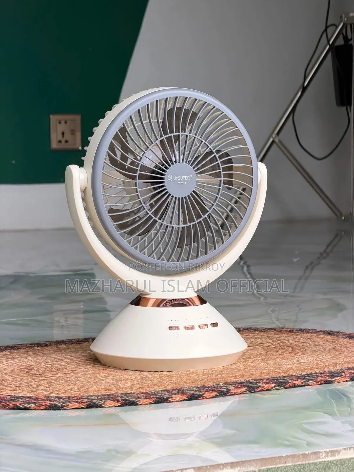 Jysuper Jy-2570 Rechargeable Fan | 8000mAh Battery | Long Backup