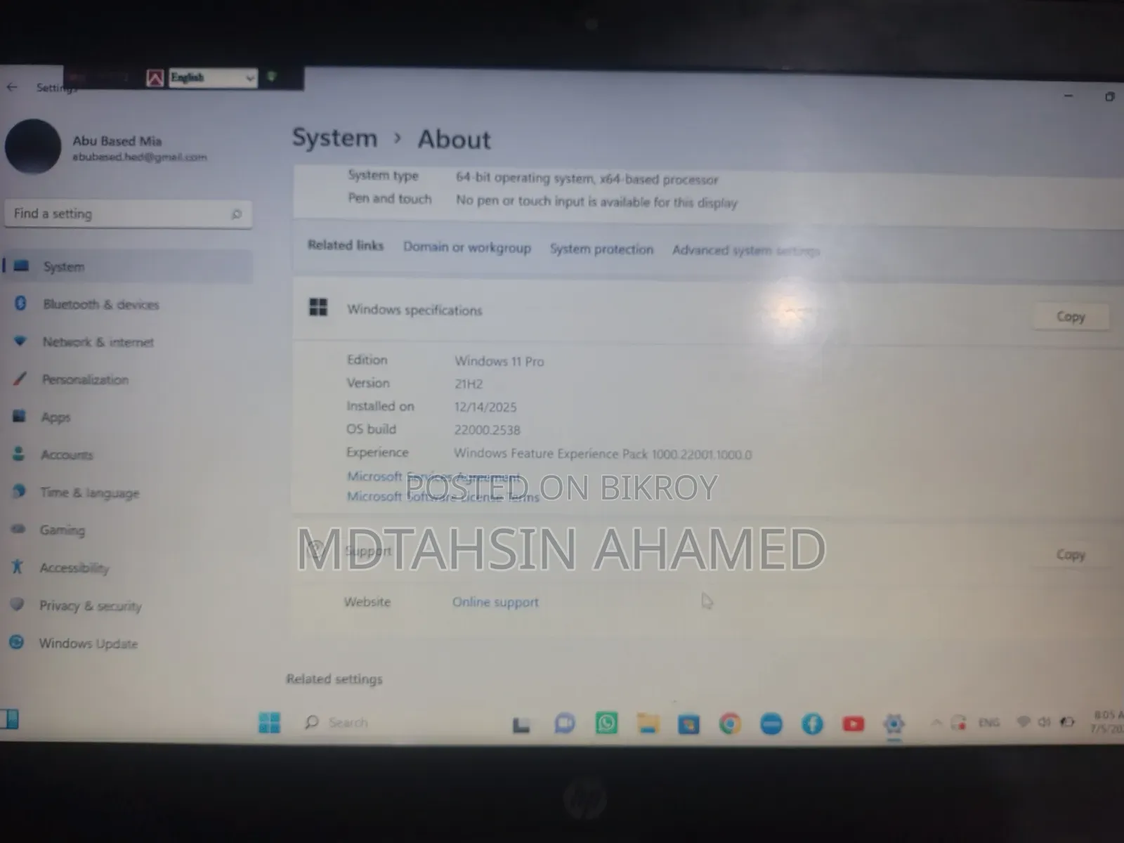 Laptop HP ProBook 440 G4 8GB Intel Core I5 HDD+SSD 256GB
