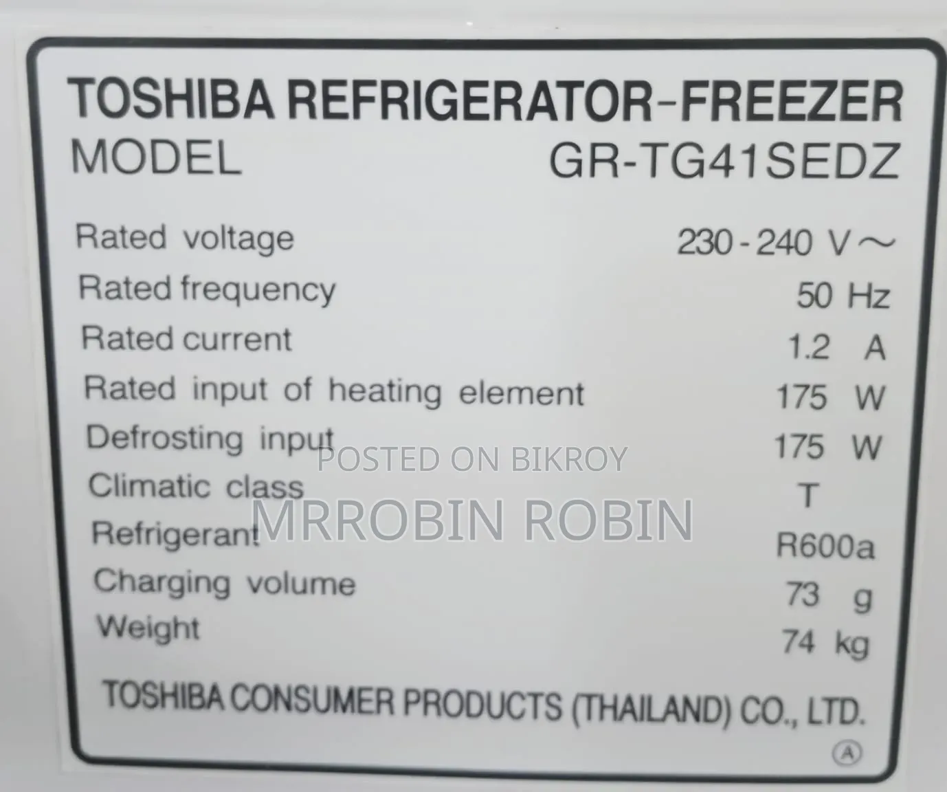 Fresh Condition Toshiba Inverter Fridge