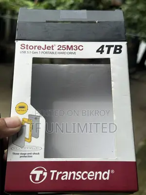 Transcend Storejet 25m3 4tb Usb 3.1 Portable Hard Drive