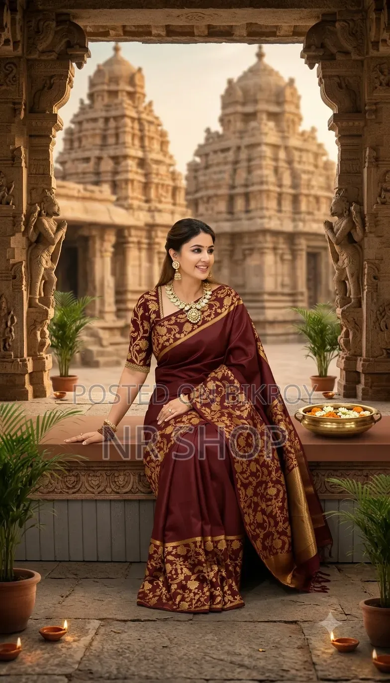 রূপকথা কাতান শাড়ি সাথে ব্লাউজ পিস