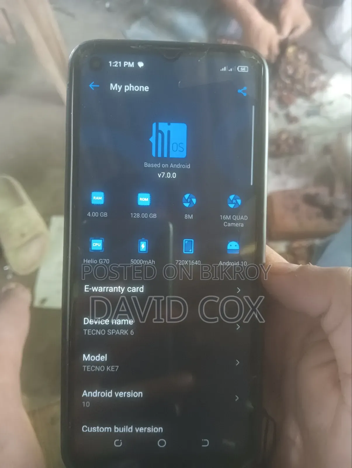 Tecno Spark 6.0 64 GB Blue