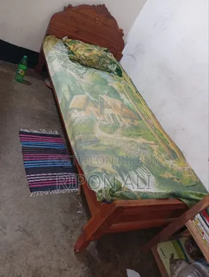 সেগুন কাঠের সিংগেল খাট বিক্রি হবে (৩'/৭,)