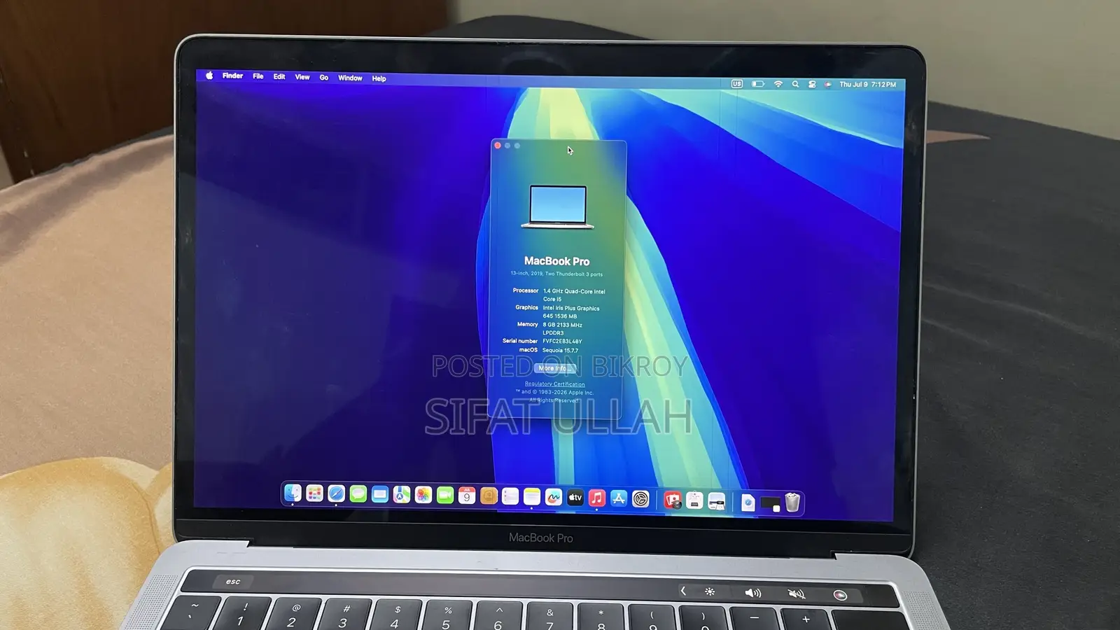 Laptop Apple MacBook Pro 2019 8GB Intel Core i5 SSD 128GB