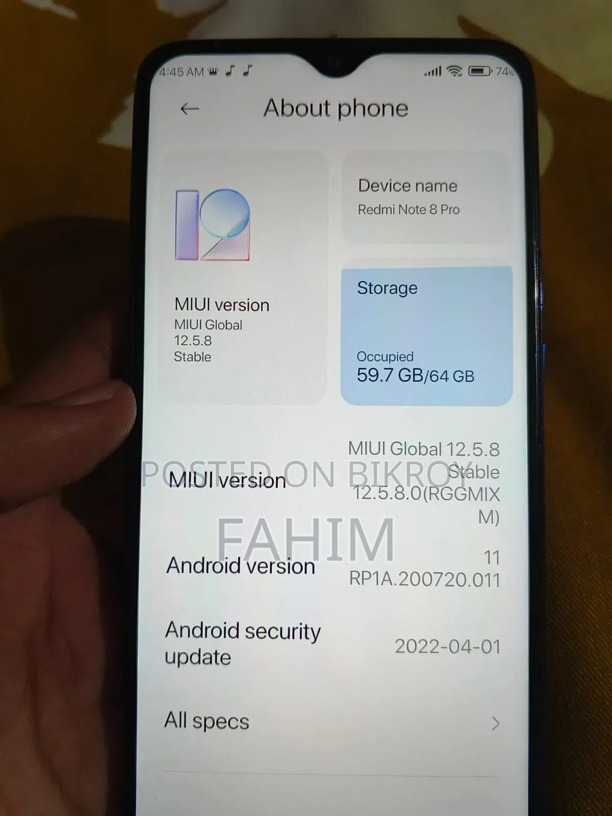 Xiaomi Redmi Note 8 Pro 64 GB Blue