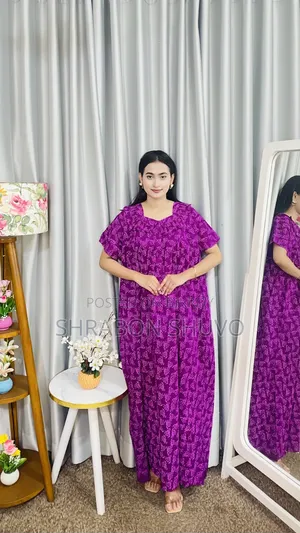 সুতি ব্লক ফ্রেল মেক্সি অফার প্রাইজ৩৫০টাকা লং ৫২-৫৩ বডি ৪৮-৪৯হাতা ৭-৮
