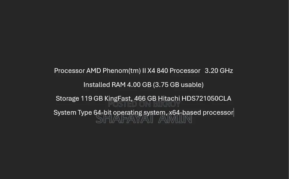 Desktop Computer Gigabyte 4GB HDD+SSD 640GB