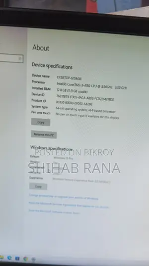 Desktop Computer 12GB Intel Core I3 SSD 128GB