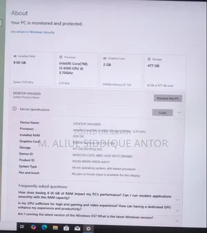 Desktop Computer 8GB Intel Core I3 SSD 512GB