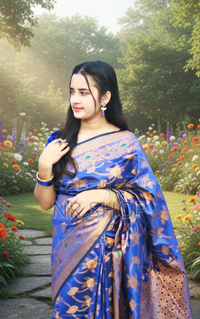 Premium Silk Katan Saree with a Touch of Tradition