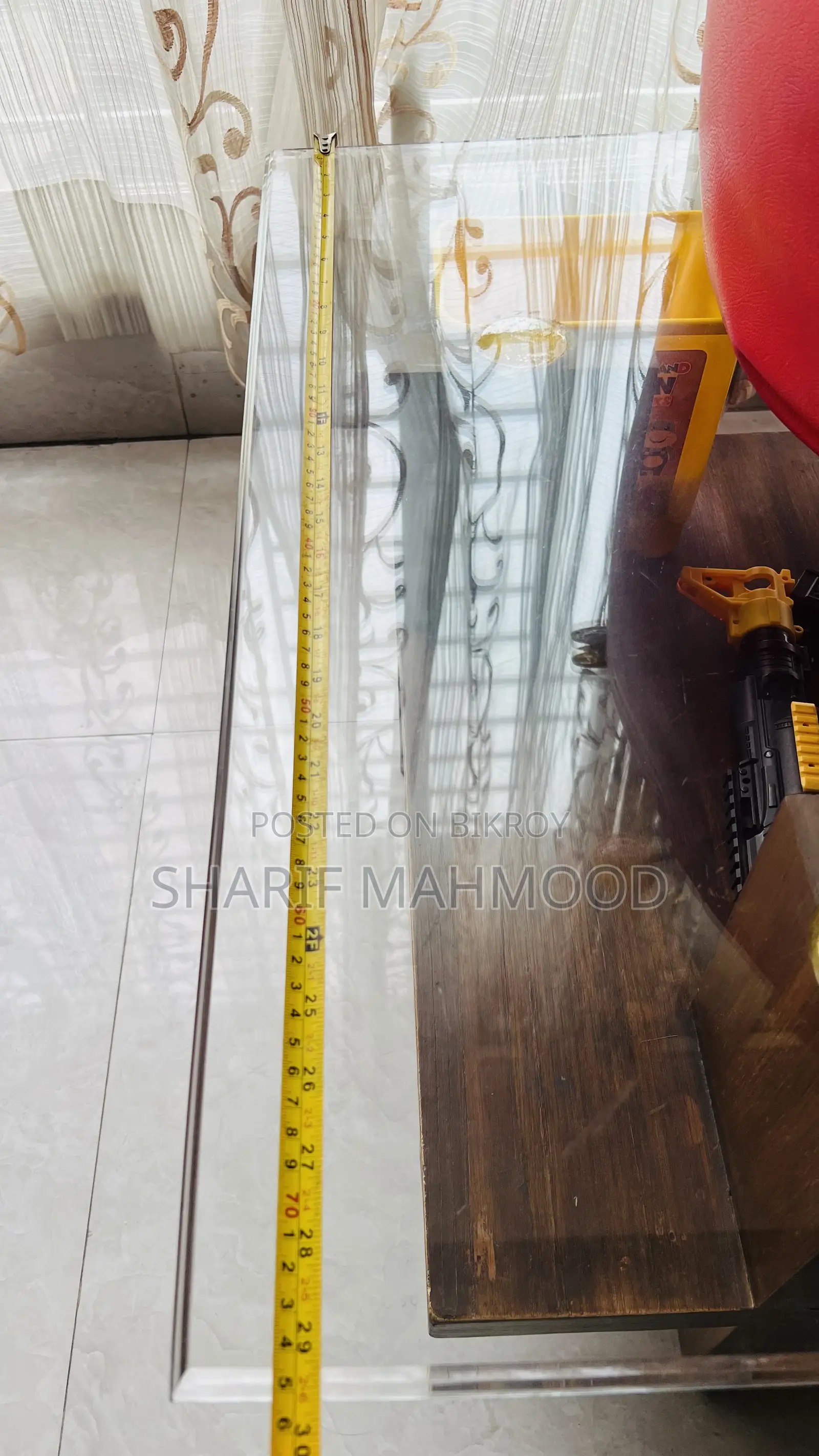 গ্লাস টপ ডাবল শেলফ টি টেবিল বিক্রয়ের জন্য