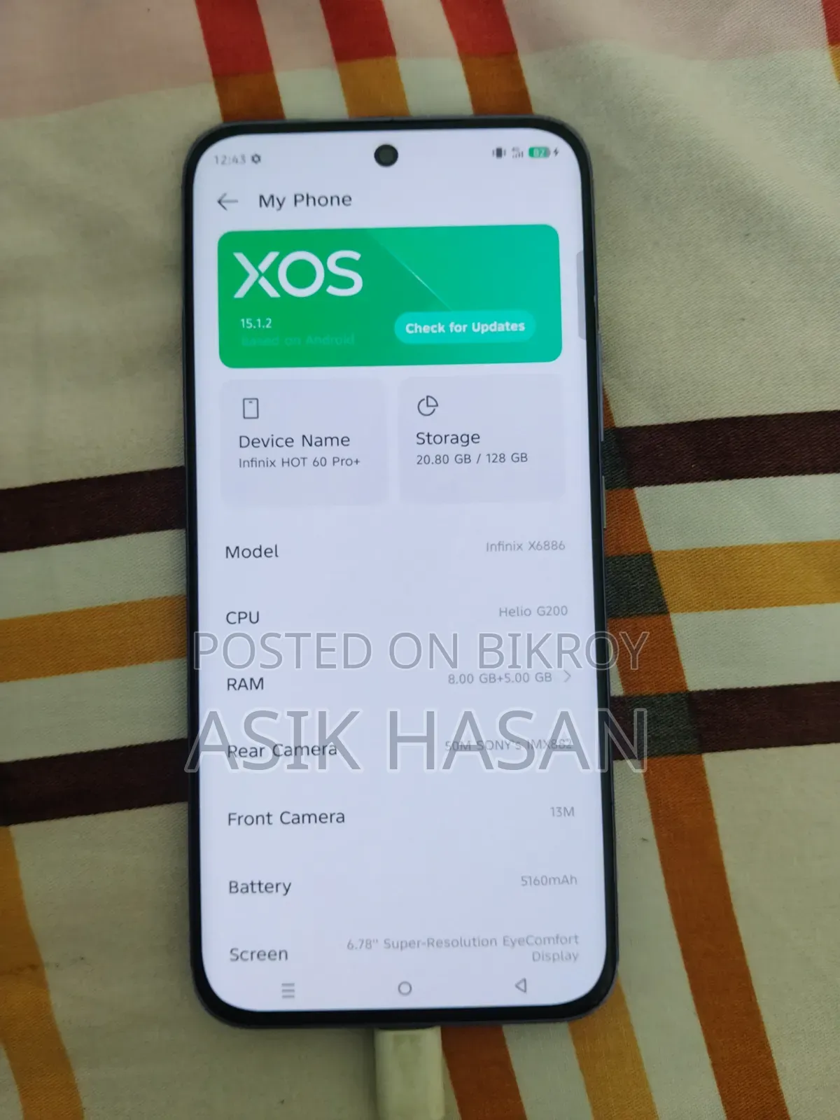ইনফিনিক্স হট ৬০ প্রো+ ১২৮ জিবি পার্পল
