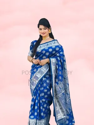 সফট সিল্ক ইন্ডিয়ান ইন্সপায়ার্ড কাতান শাড়ি