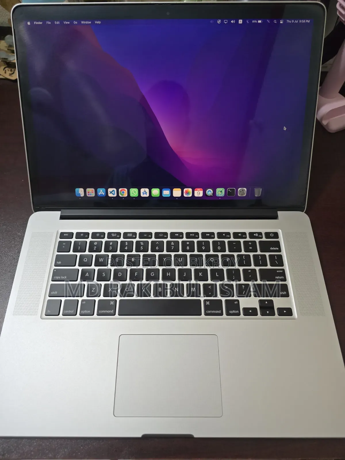 Laptop Apple MacBook Pro 2015 16GB Intel Core I7 SSD 256GB