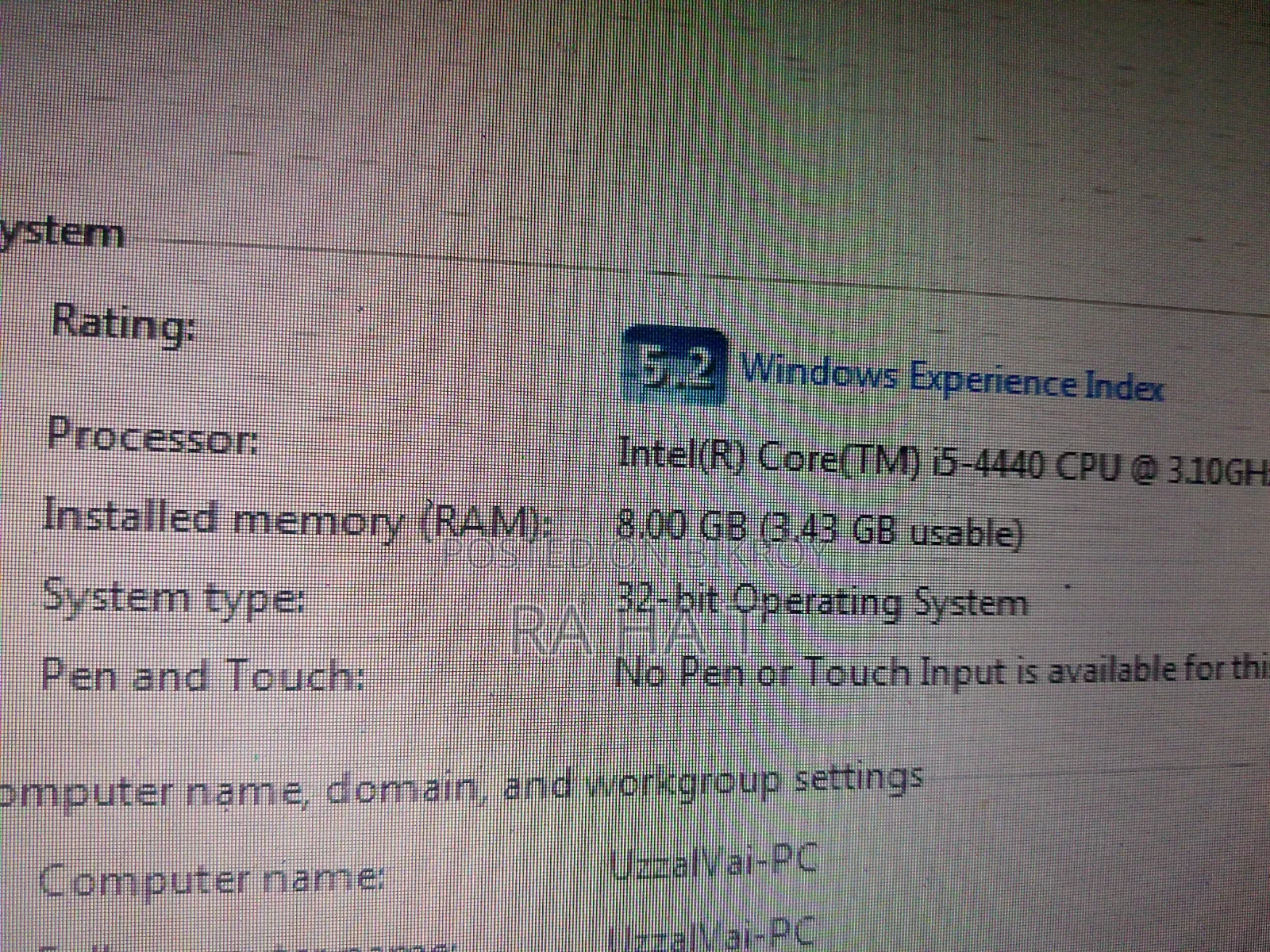 Desktop Computer Dell Alienware Area-51 8GB Intel Core 5 SSD 256GB