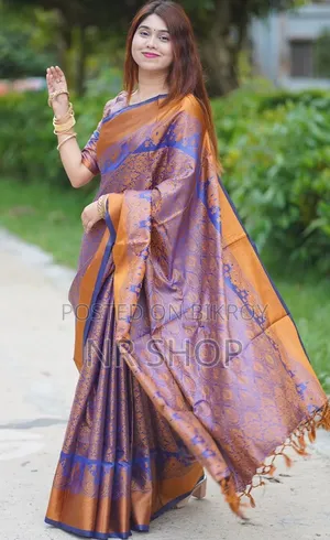 উন্নত মানের কাঞ্জিভরম সিল্ক শাড়ী ও রানিং ব্লাউজ পিস
