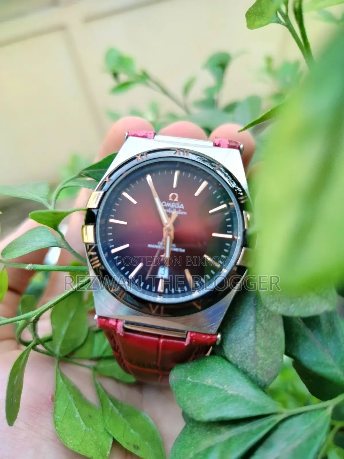 Omega Constellation Automatic Premium Watch (Maroon Dial)