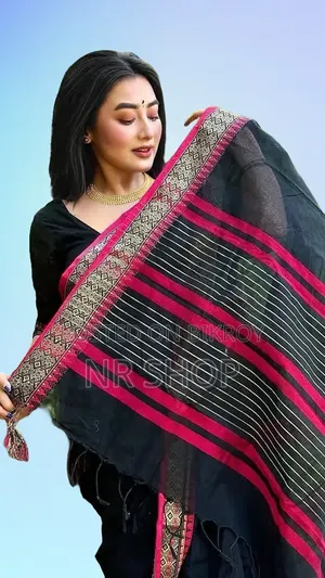 Half Silk Nakshi Border Saree with separate blouse piece L