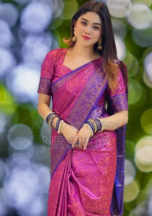 Kanjivaram Silk Saree with Matching Running Blouse Piece