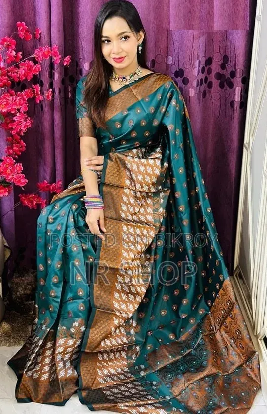 Trendy Indian Inspired Soft Silk Katan Sharee
