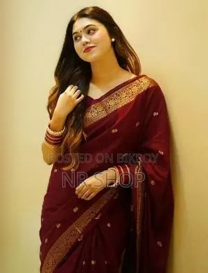 হাফ সিল্ক প্লাস পাইর শাড়ি