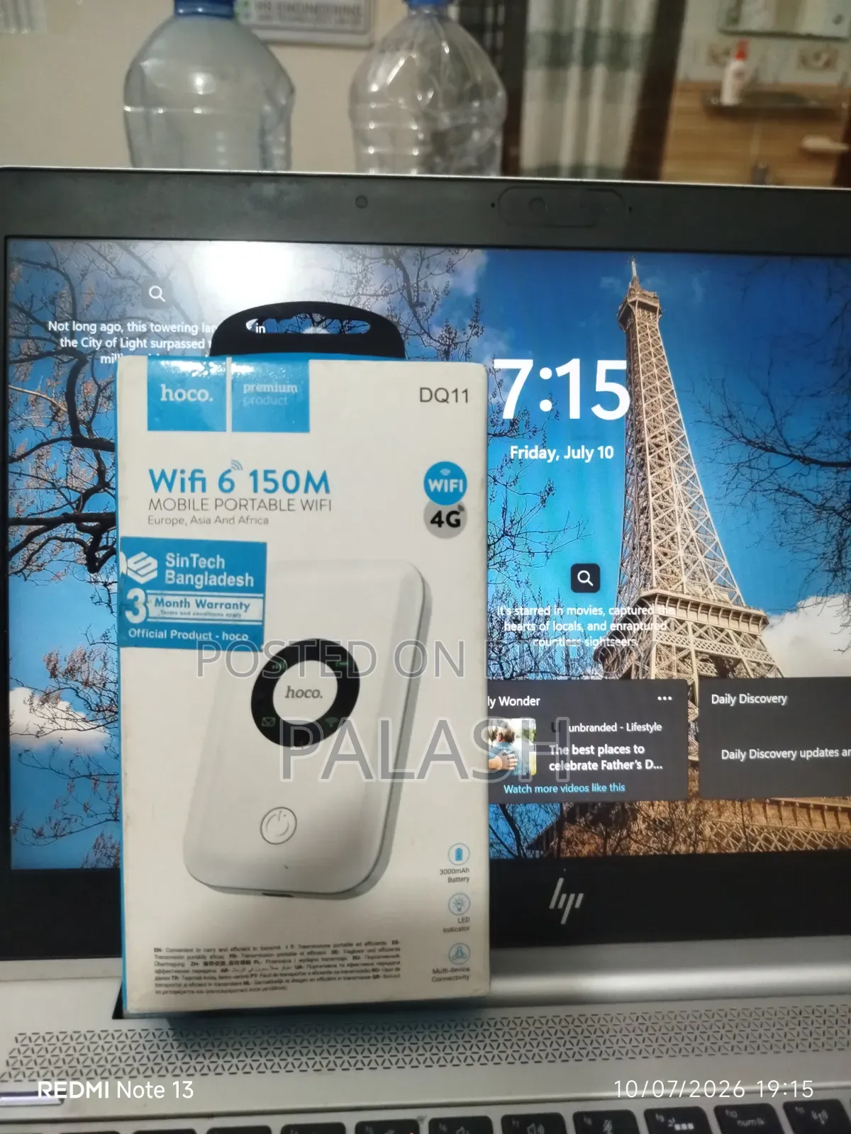 Hoco Dq11 4G Pocket Router Wifi 6|12-Hour Backup|Supports All BD SIM
