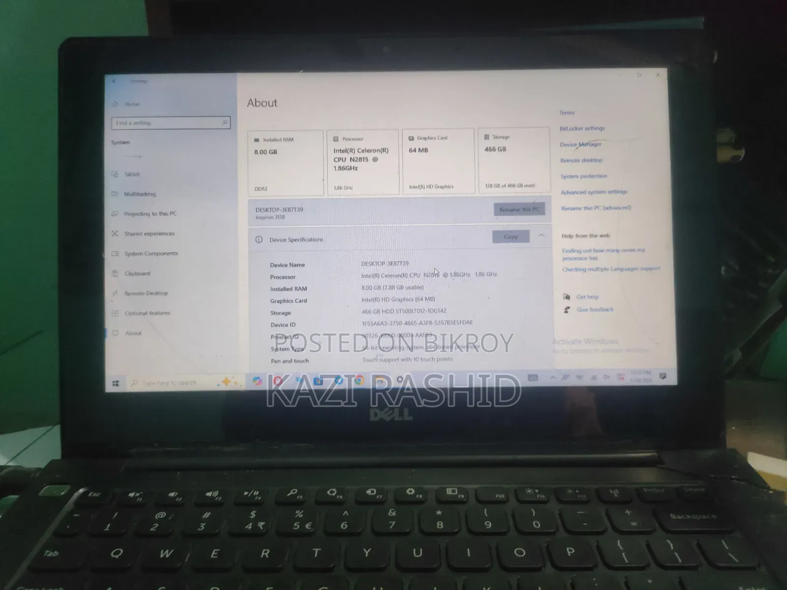 Laptop Dell Inspiron 11 3147 8GB Intel SSD 500GB