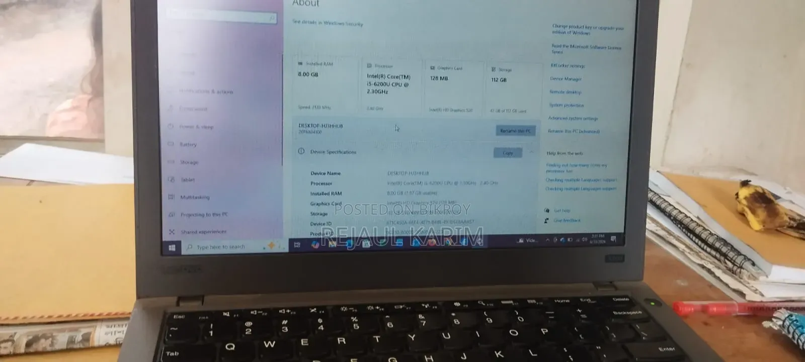 Laptop Lenovo ThinkPad T490s 8GB Intel Core I5 SSD 128GB