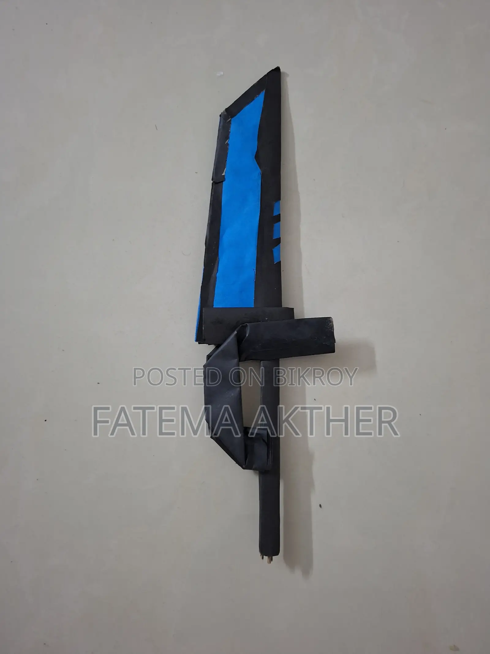 Paper Craft Sword Blue and Black.