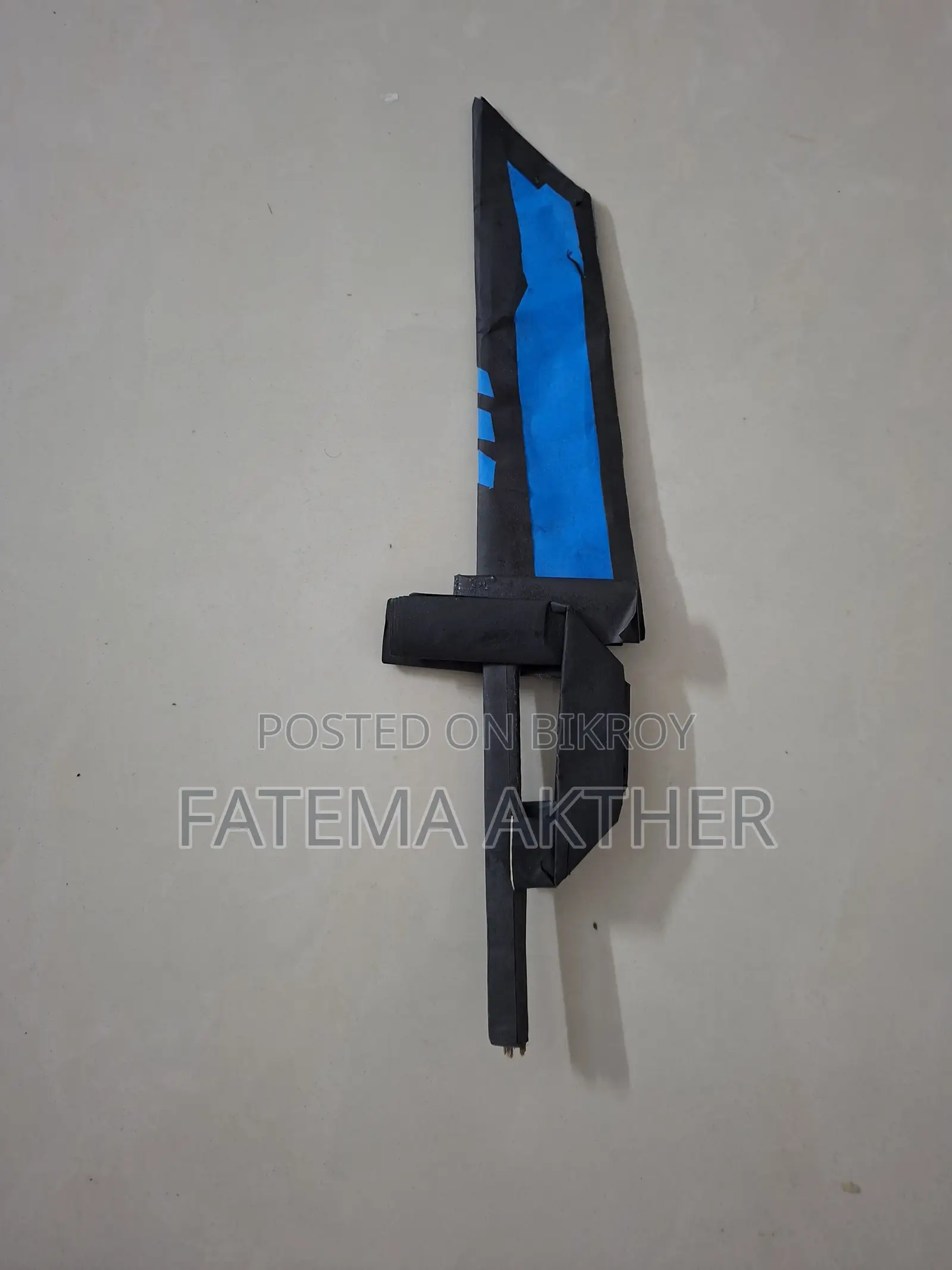 Paper Craft Sword Blue and Black.