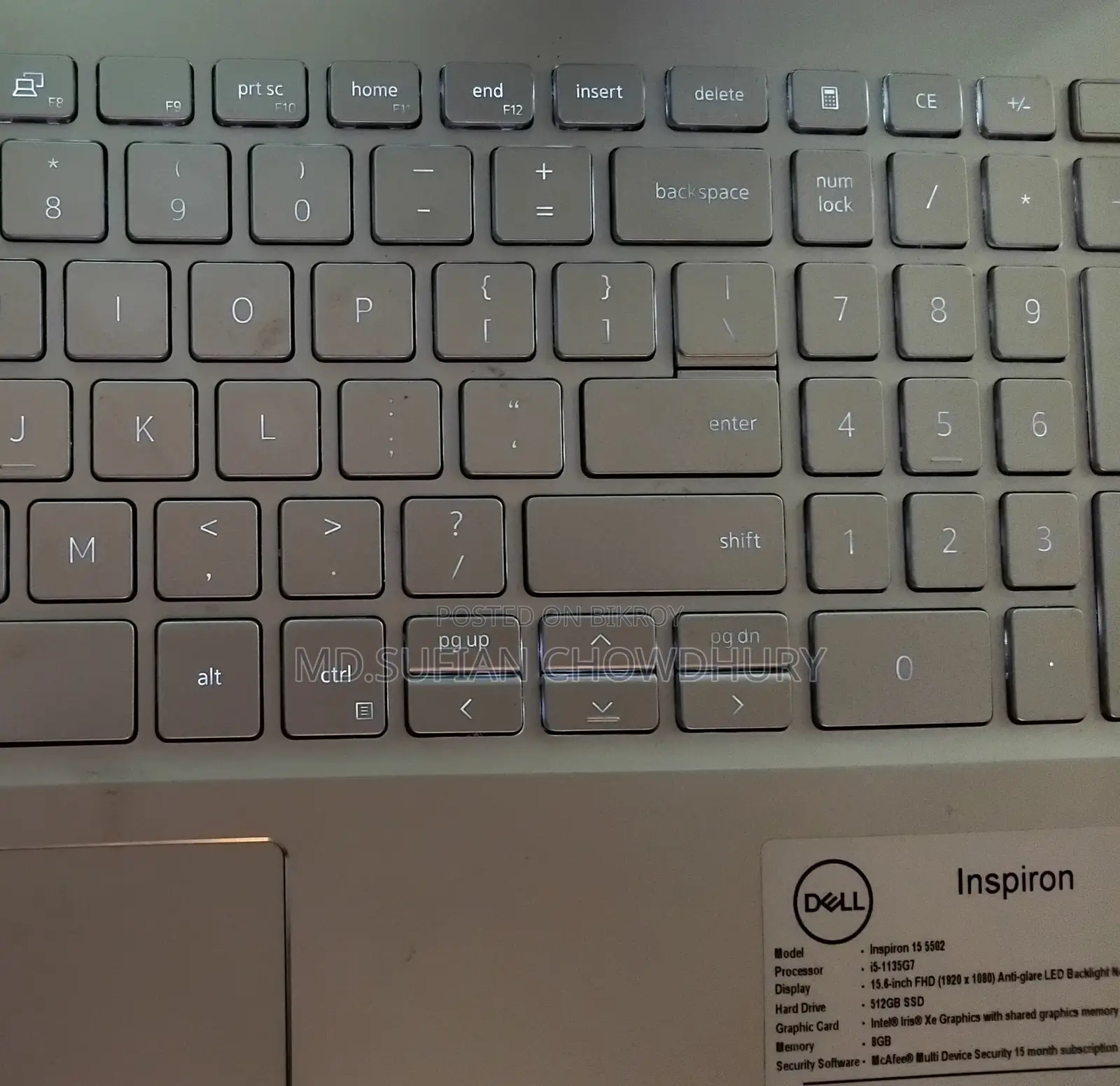 Laptop Dell Inspiron 15 5502 8GB Intel Core I5 SSD 512GB