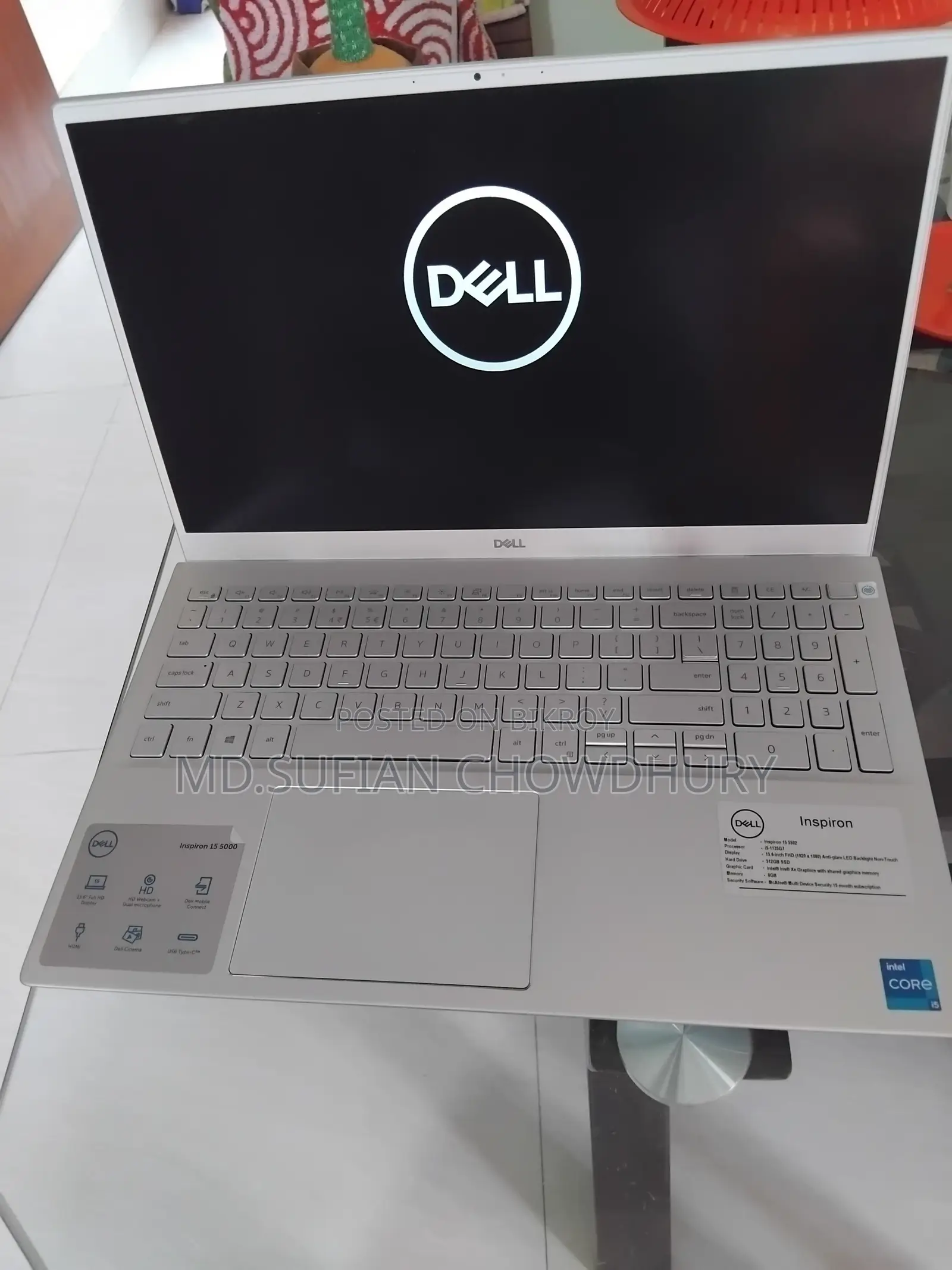 Laptop Dell Inspiron 15 5502 8GB Intel Core I5 SSD 512GB