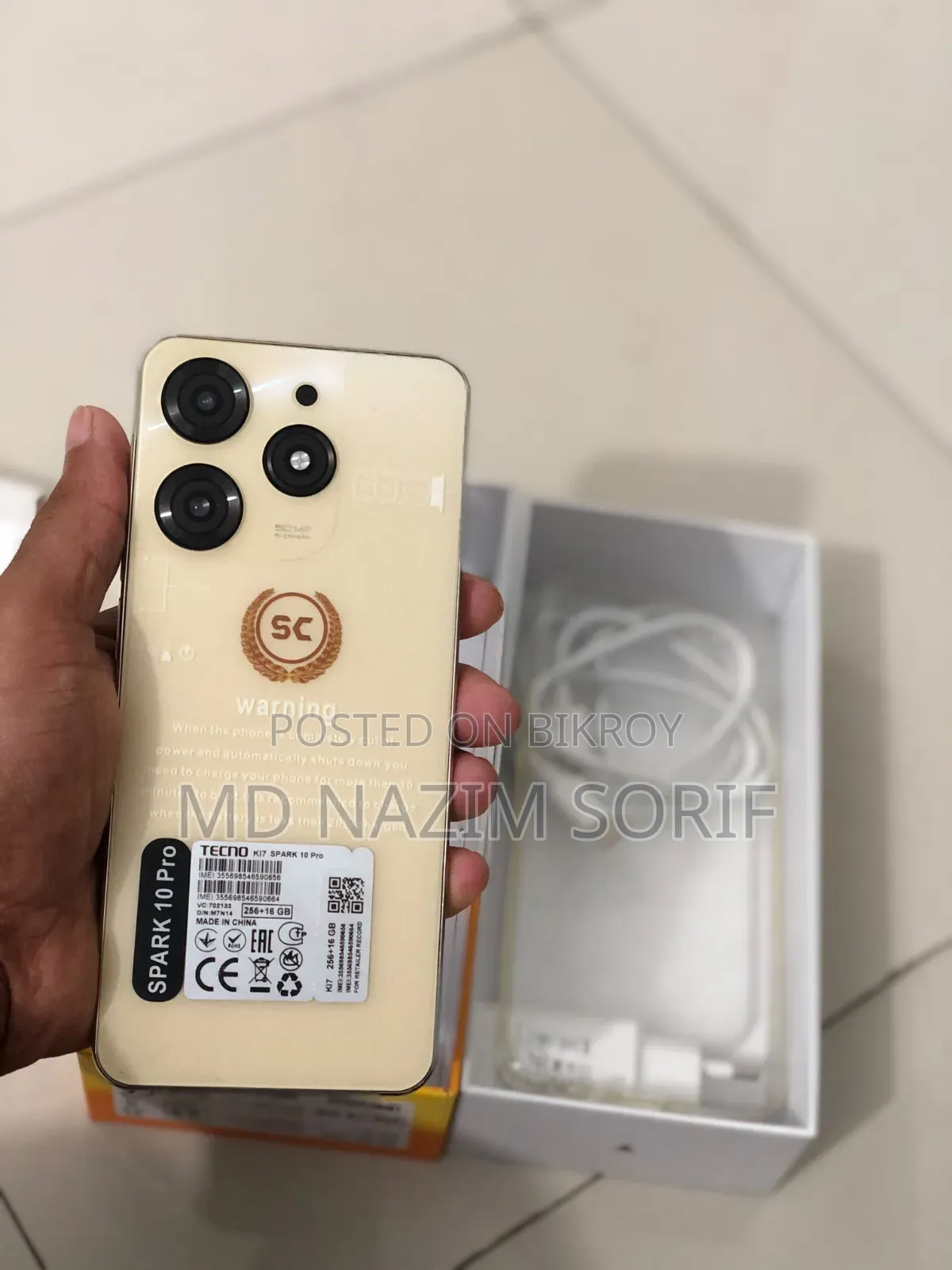 নতুন টেকনো স্পার্ক ১০ প্রো ২৫৬ জিবি গোল্ড