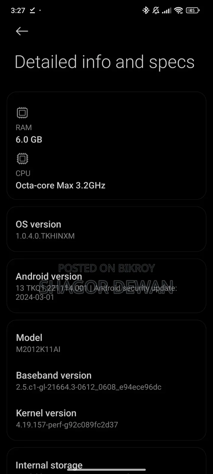 Xiaomi Mi 11X 128 GB White
