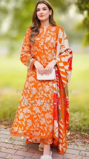 ডিজিটাল প্রিন্ট থ্রি পিস কামিজ + প্যান্ট + ওড়না