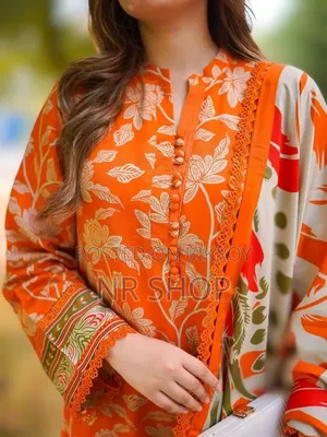 ডিজিটাল প্রিন্ট থ্রি পিস কামিজ + প্যান্ট + ওড়না
