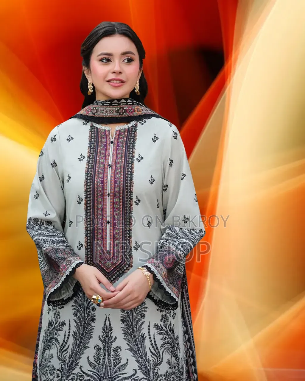 Cotton Silk Digital Print Three Piece