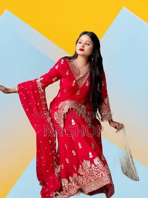 প্রিমিয়াম ইন্ডিয়ান ফক্স জর্জেট শারারা সেট
