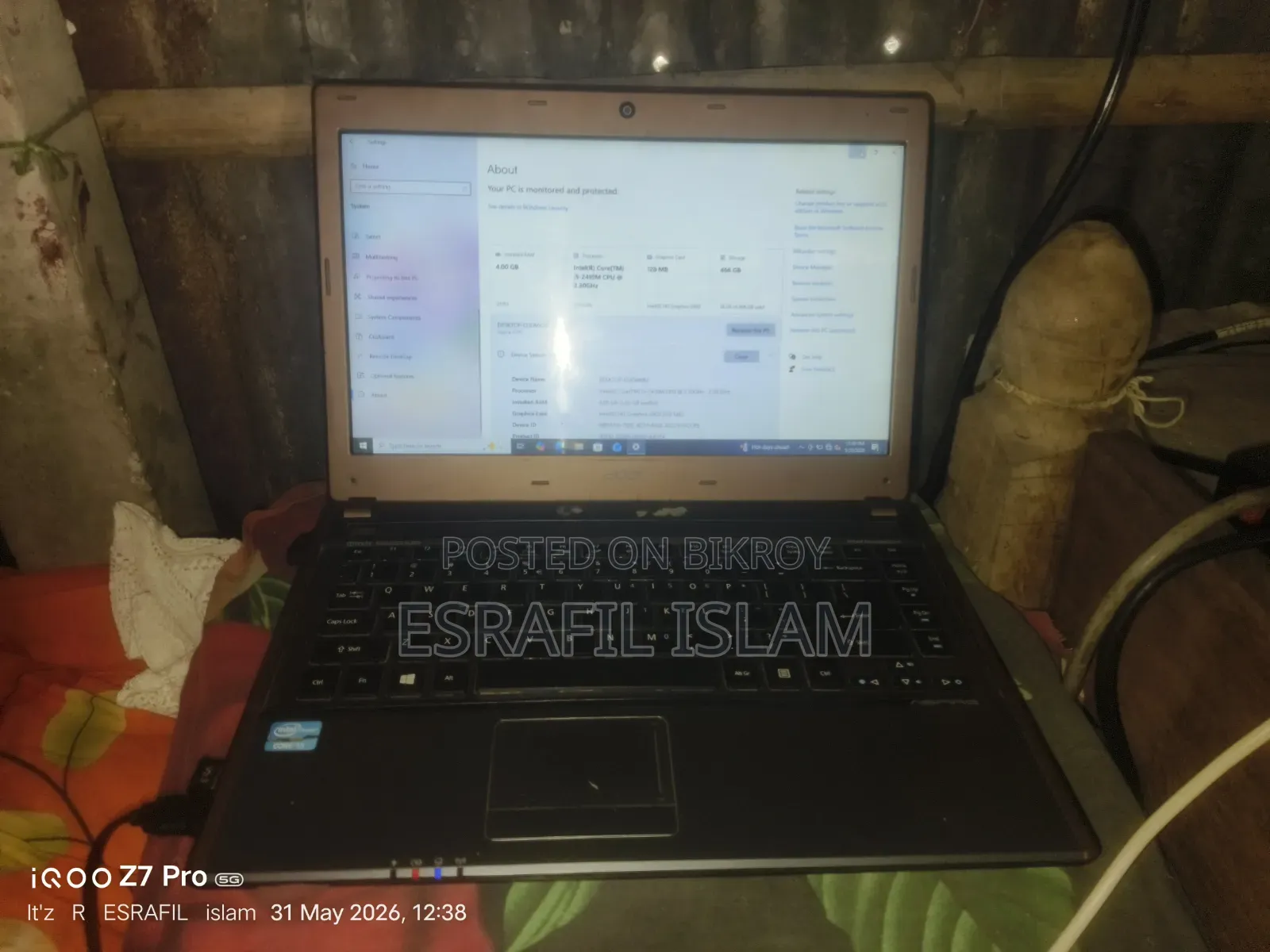 Laptop Acer Aspire 4755 4GB Intel Core I5 HDD 500GB
