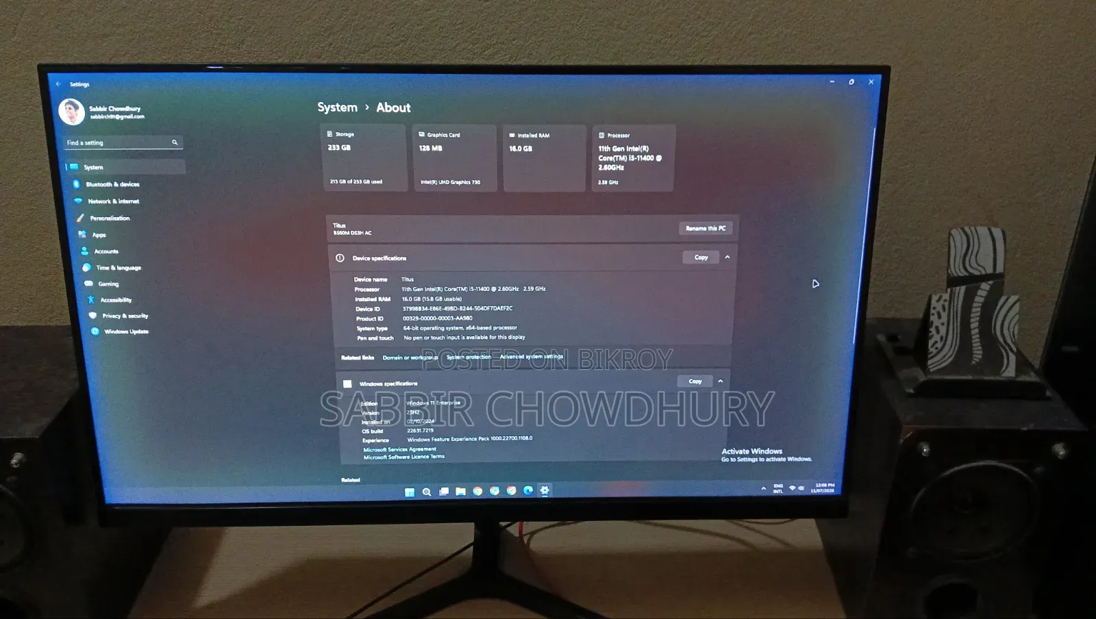 Desktop Computer Gigabyte 16GB Intel Core i5 SSD 256GB
