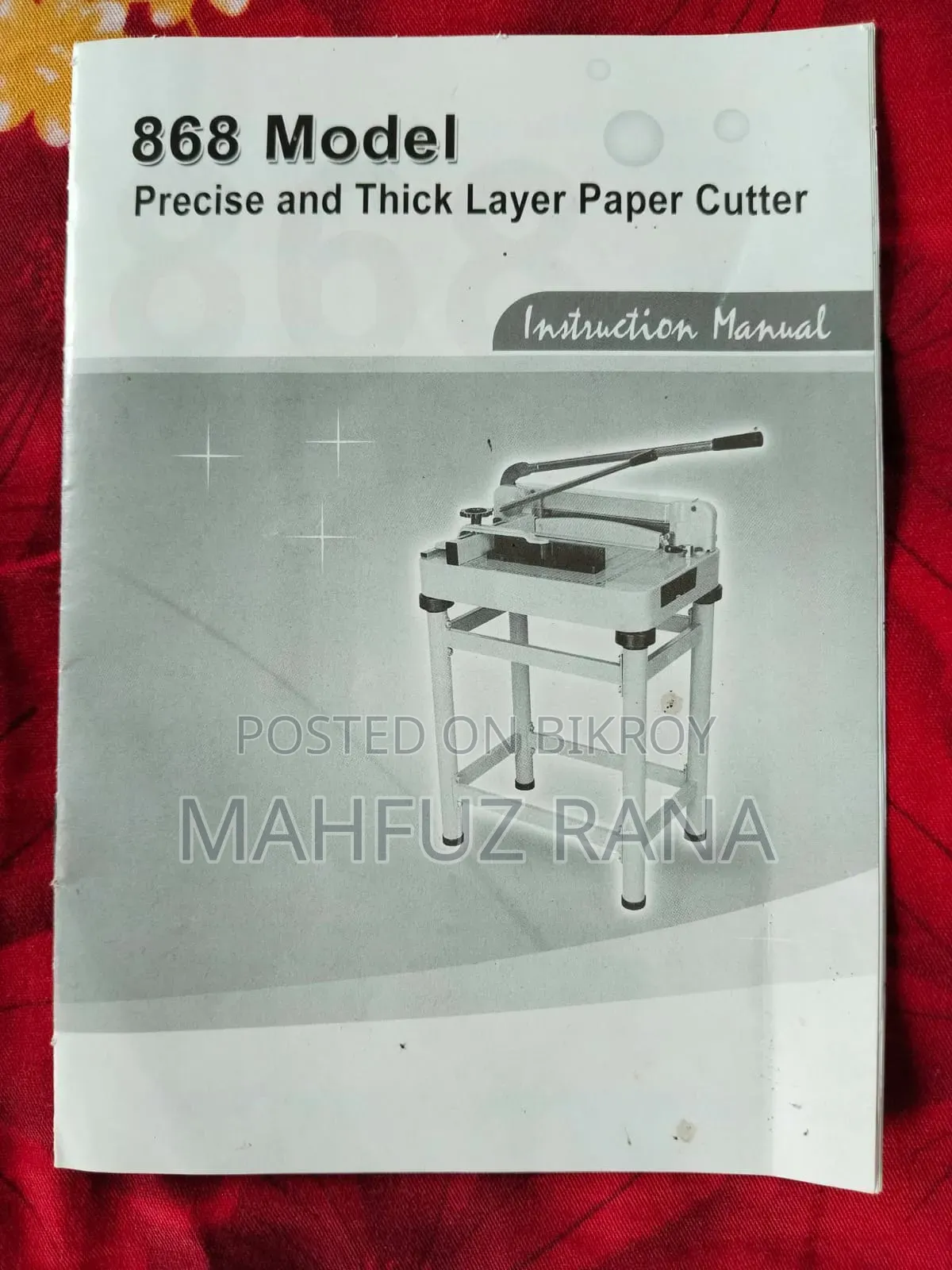 Model: This is a "Precise And Thick Layer Paper Cutter" of 868 Model.