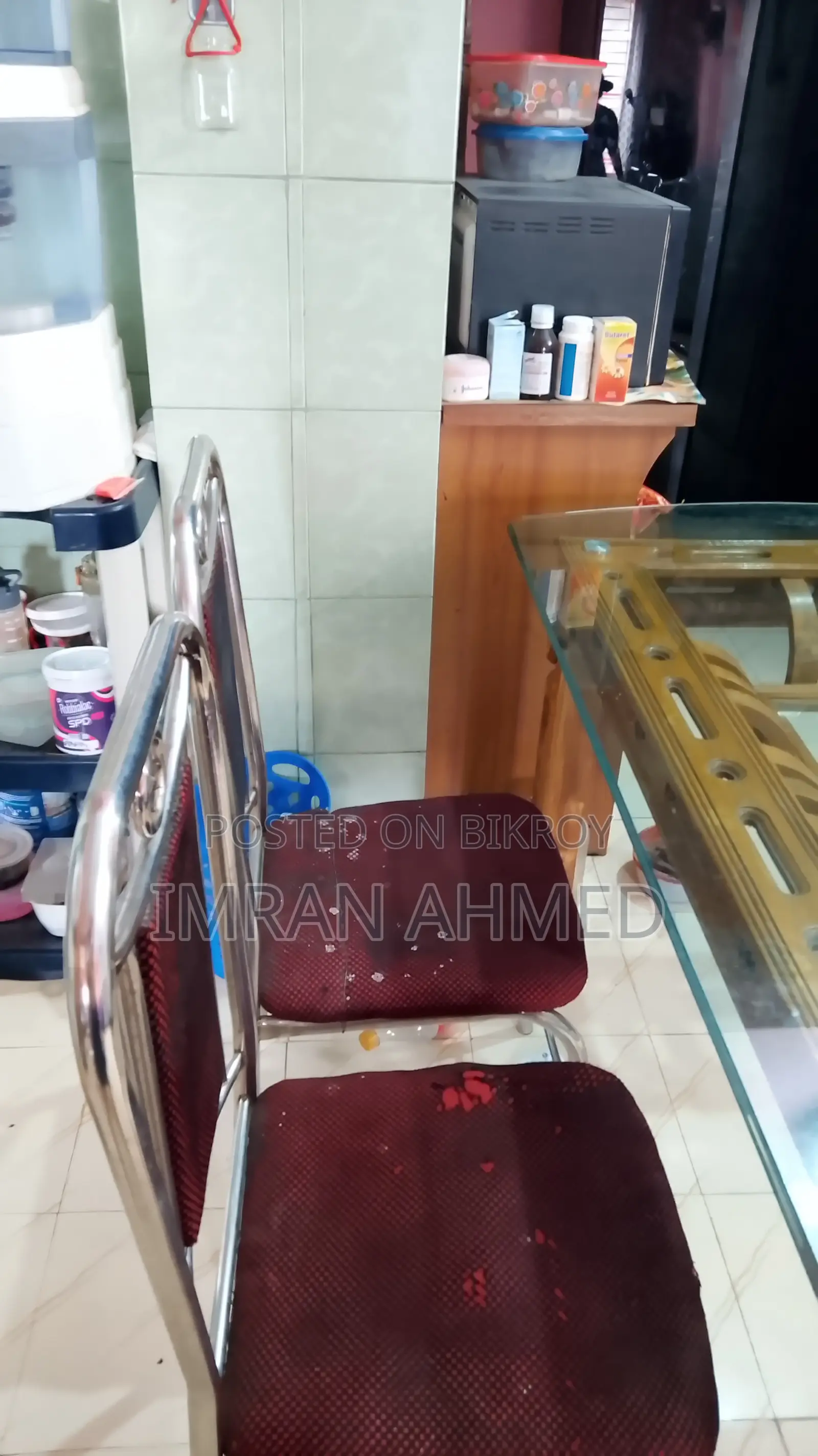 Dinning Table( Segun Timber) With 6 Mm Table Glass 4 Chair