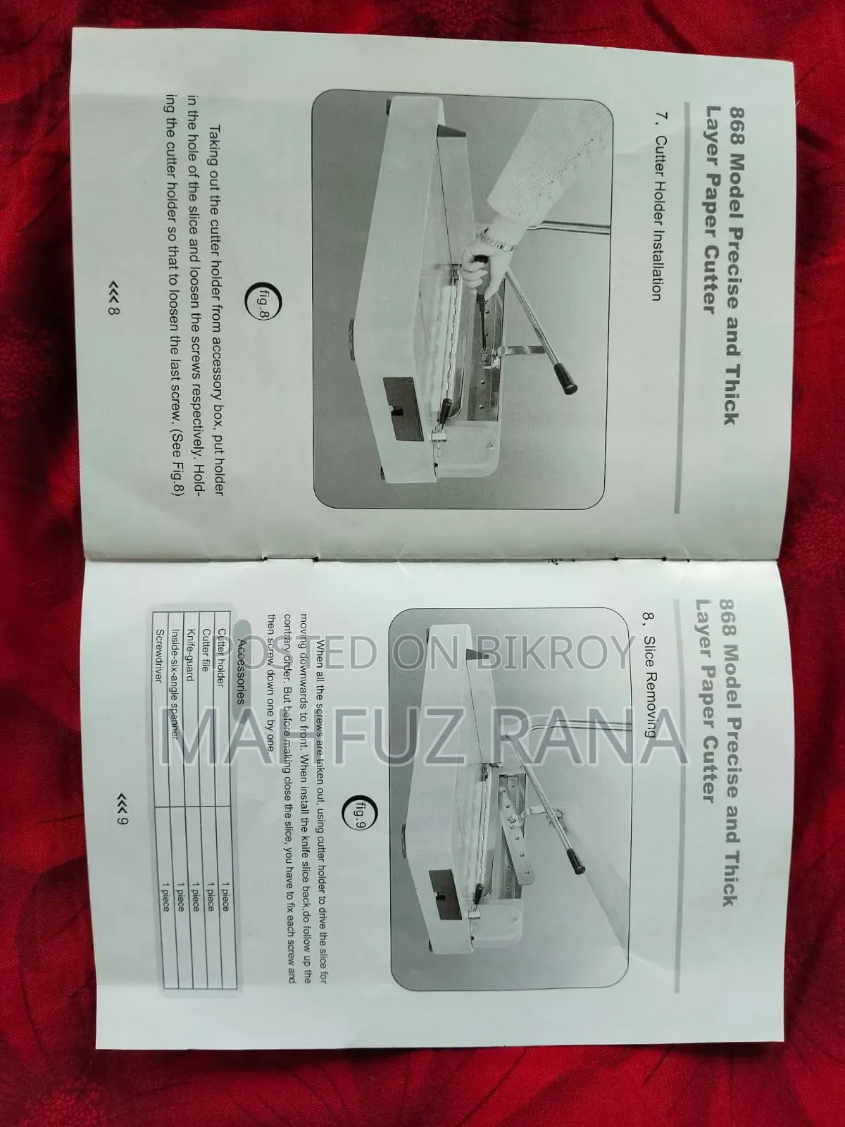 Model: This is a "Precise And Thick Layer Paper Cutter" of 868 Model.